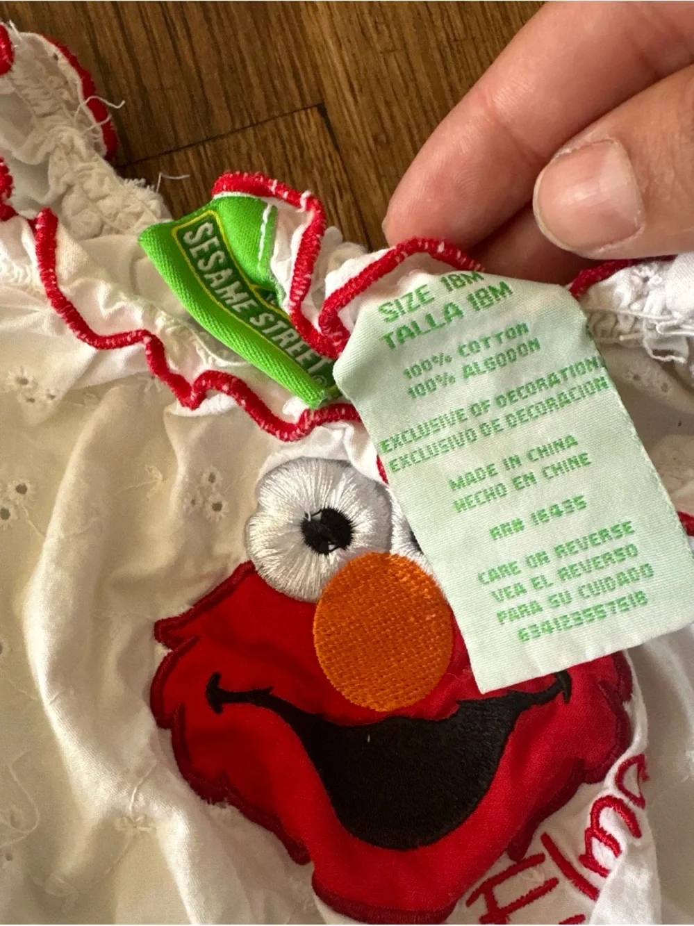 Rare vintage Elmo & Zoe White Top, Denim Shorts
